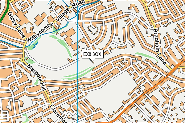 EX8 3QX map - OS VectorMap District (Ordnance Survey) EX8 3QX map - OS VectorMap District (Ordnance Survey)