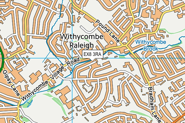 EX8 3RA map - OS VectorMap District (Ordnance Survey) EX8 3RA map - OS VectorMap District (Ordnance Survey)