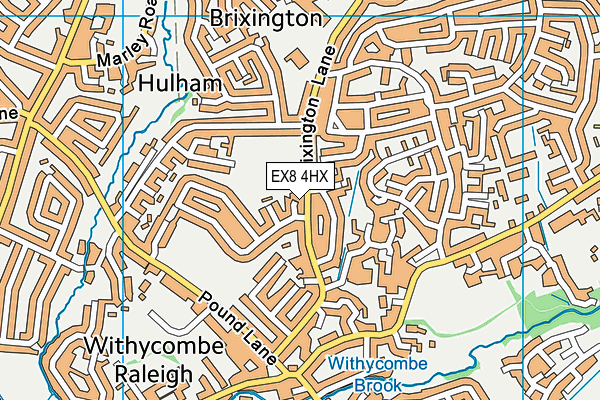 EX8 4HX map - OS VectorMap District (Ordnance Survey) EX8 4HX map - OS VectorMap District (Ordnance Survey)