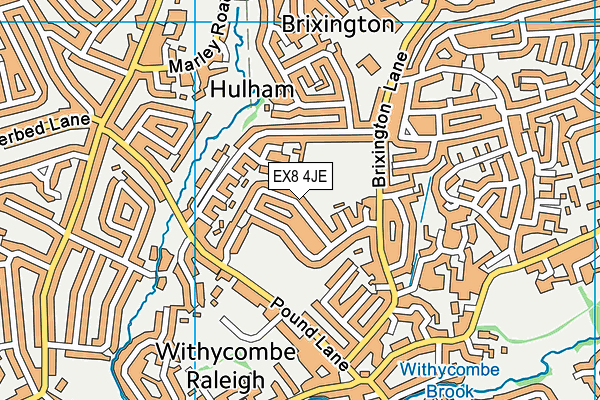 EX8 4JE map - OS VectorMap District (Ordnance Survey) EX8 4JE map - OS VectorMap District (Ordnance Survey)