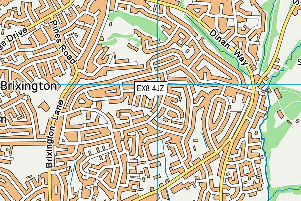 EX8 4JZ map - OS VectorMap District (Ordnance Survey) EX8 4JZ map - OS VectorMap District (Ordnance Survey)