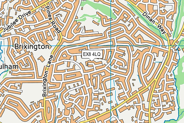 EX8 4LQ map - OS VectorMap District (Ordnance Survey) EX8 4LQ map - OS VectorMap District (Ordnance Survey)