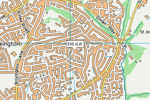 EX8 4LW map - OS VectorMap District (Ordnance Survey) EX8 4LW map - OS VectorMap District (Ordnance Survey)