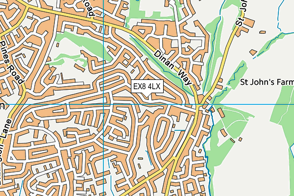 EX8 4LX map - OS VectorMap District (Ordnance Survey) EX8 4LX map - OS VectorMap District (Ordnance Survey)