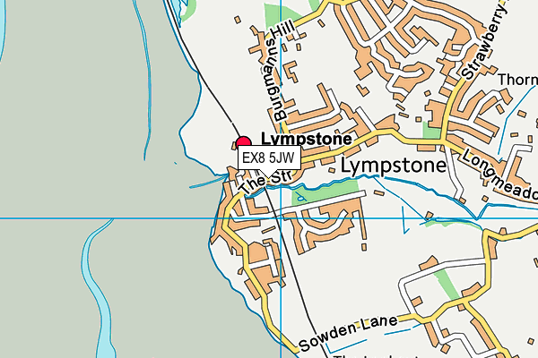 EX8 5JW map - OS VectorMap District (Ordnance Survey) EX8 5JW map - OS VectorMap District (Ordnance Survey)