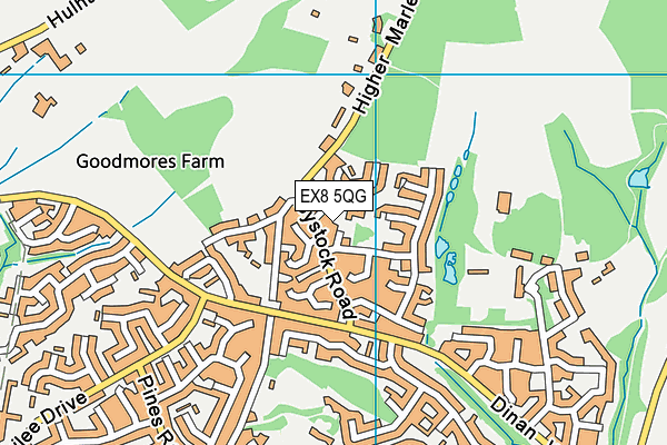 EX8 5QG map - OS VectorMap District (Ordnance Survey) EX8 5QG map - OS VectorMap District (Ordnance Survey)