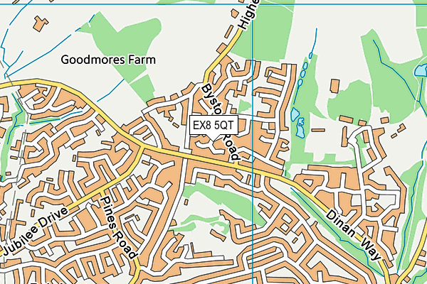 EX8 5QT map - OS VectorMap District (Ordnance Survey) EX8 5QT map - OS VectorMap District (Ordnance Survey)