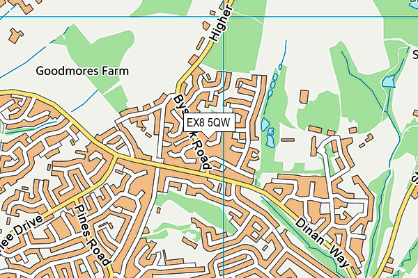 EX8 5QW map - OS VectorMap District (Ordnance Survey) EX8 5QW map - OS VectorMap District (Ordnance Survey)