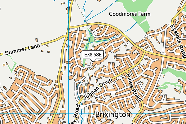 EX8 5SE map - OS VectorMap District (Ordnance Survey) EX8 5SE map - OS VectorMap District (Ordnance Survey)