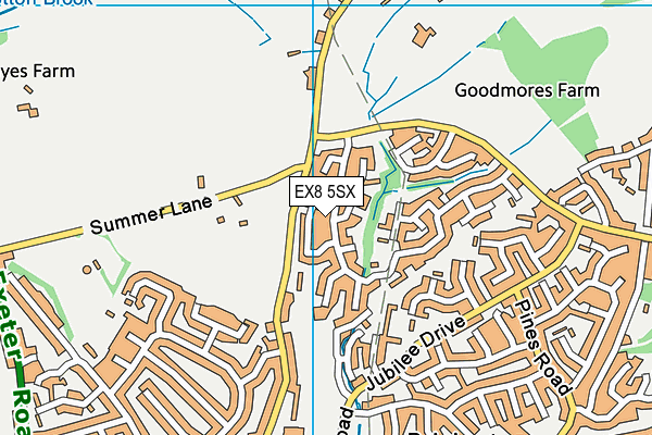 EX8 5SX map - OS VectorMap District (Ordnance Survey) EX8 5SX map - OS VectorMap District (Ordnance Survey)