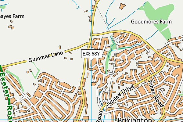 EX8 5SY map - OS VectorMap District (Ordnance Survey) EX8 5SY map - OS VectorMap District (Ordnance Survey)