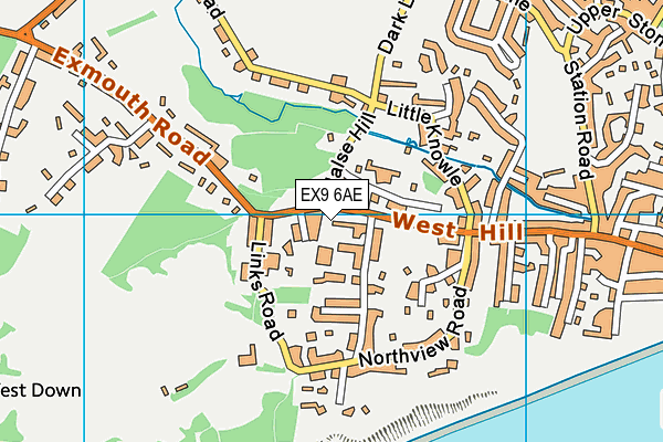 EX9 6AE map - OS VectorMap District (Ordnance Survey) EX9 6AE map - OS VectorMap District (Ordnance Survey)