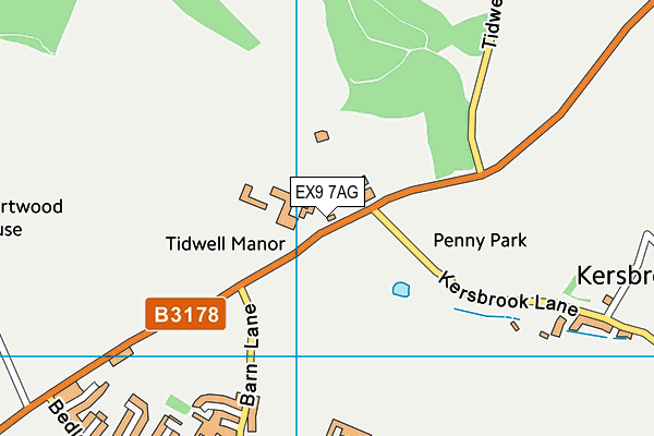 EX9 7AG map - OS VectorMap District (Ordnance Survey) EX9 7AG map - OS VectorMap District (Ordnance Survey)