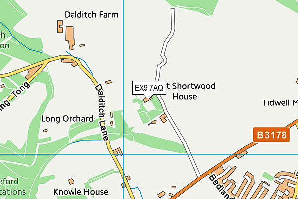 EX9 7AQ map - OS VectorMap District (Ordnance Survey) EX9 7AQ map - OS VectorMap District (Ordnance Survey)