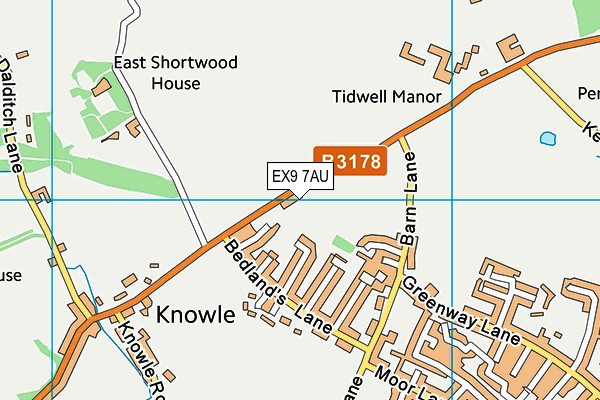 EX9 7AU map - OS VectorMap District (Ordnance Survey) EX9 7AU map - OS VectorMap District (Ordnance Survey)