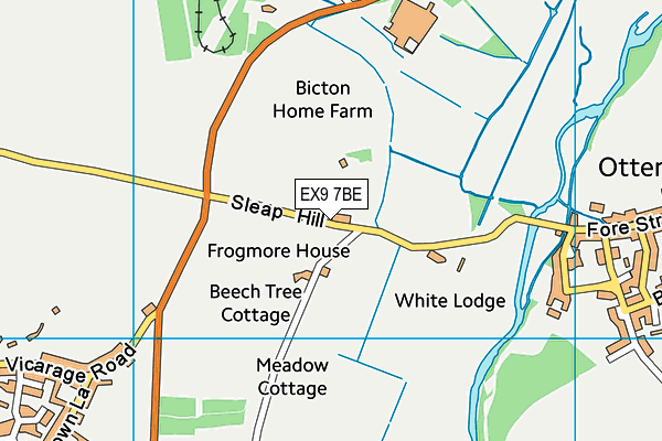 EX9 7BE map - OS VectorMap District (Ordnance Survey) EX9 7BE map - OS VectorMap District (Ordnance Survey)