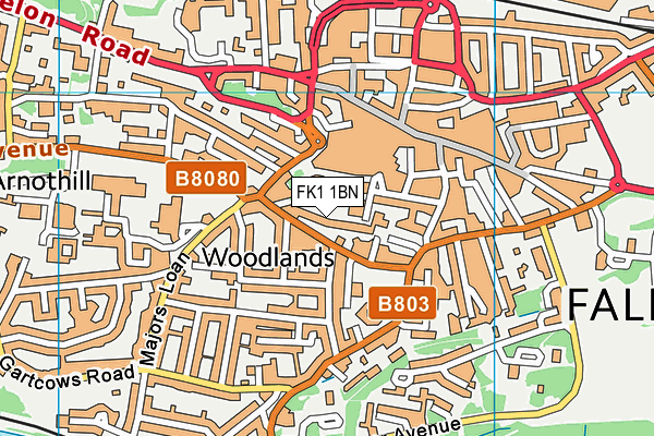 FK1 1BN map - OS VectorMap District (Ordnance Survey) FK1 1BN map - OS VectorMap District (Ordnance Survey)