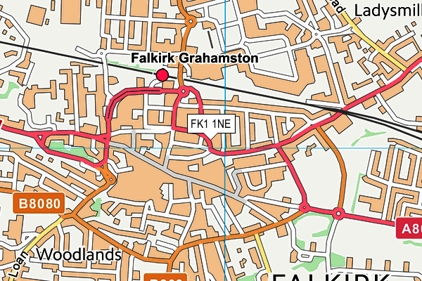 FK1 1NE map - OS VectorMap District (Ordnance Survey) FK1 1NE map - OS VectorMap District (Ordnance Survey)