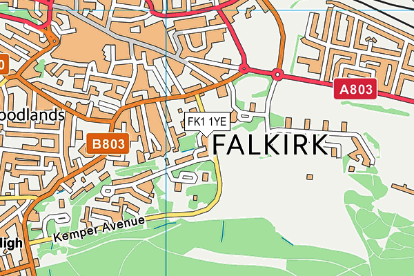 FK1 1YE map - OS VectorMap District (Ordnance Survey)