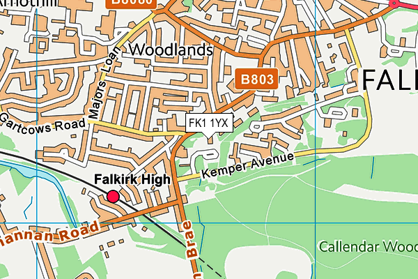 FK1 1YX map - OS VectorMap District (Ordnance Survey) FK1 1YX map - OS VectorMap District (Ordnance Survey)