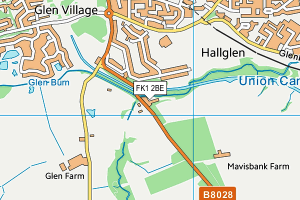 FK1 2BE map - OS VectorMap District (Ordnance Survey) FK1 2BE map - OS VectorMap District (Ordnance Survey)