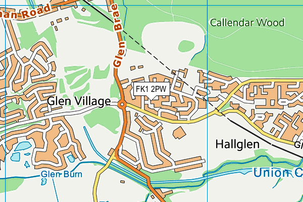 FK1 2PW map - OS VectorMap District (Ordnance Survey)