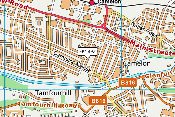 FK1 4PZ map - OS VectorMap District (Ordnance Survey)