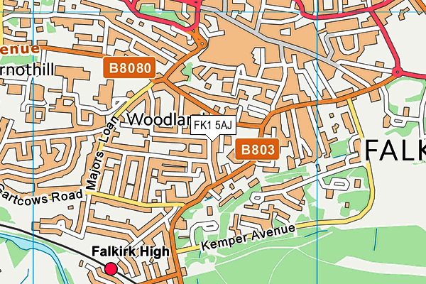 FK1 5AJ map - OS VectorMap District (Ordnance Survey) FK1 5AJ map - OS VectorMap District (Ordnance Survey)