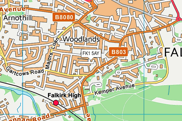 FK1 5AY map - OS VectorMap District (Ordnance Survey)