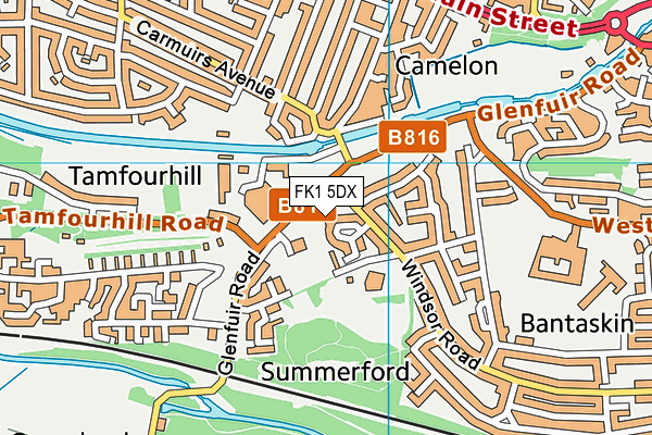 FK1 5DX map - OS VectorMap District (Ordnance Survey) FK1 5DX map - OS VectorMap District (Ordnance Survey)