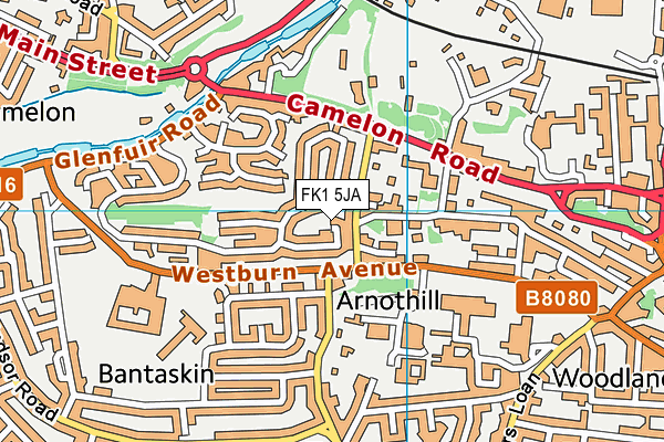 FK1 5JA map - OS VectorMap District (Ordnance Survey)
