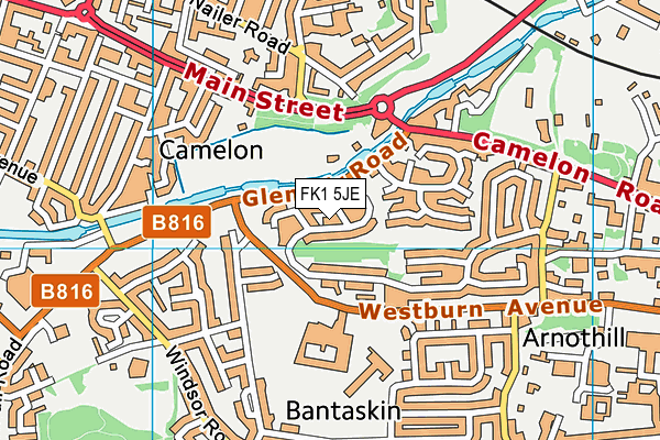 FK1 5JE map - OS VectorMap District (Ordnance Survey) FK1 5JE map - OS VectorMap District (Ordnance Survey)