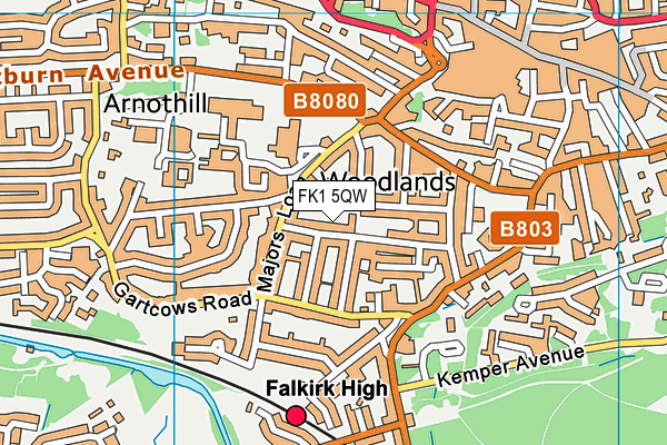 FK1 5QW map - OS VectorMap District (Ordnance Survey) FK1 5QW map - OS VectorMap District (Ordnance Survey)