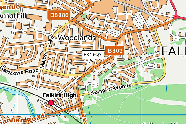 FK1 5QY map - OS VectorMap District (Ordnance Survey) FK1 5QY map - OS VectorMap District (Ordnance Survey)