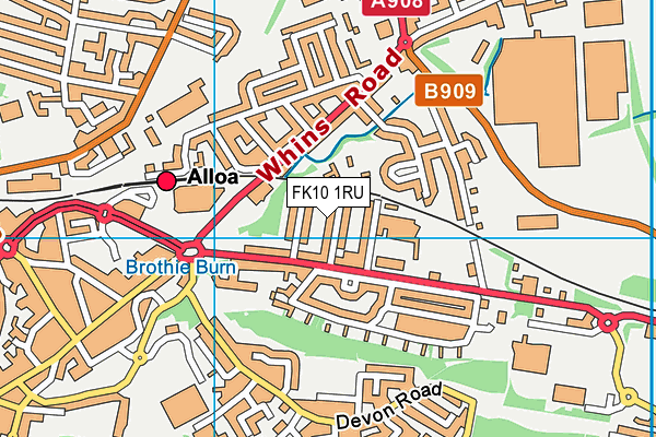 FK10 1RU map - OS VectorMap District (Ordnance Survey)