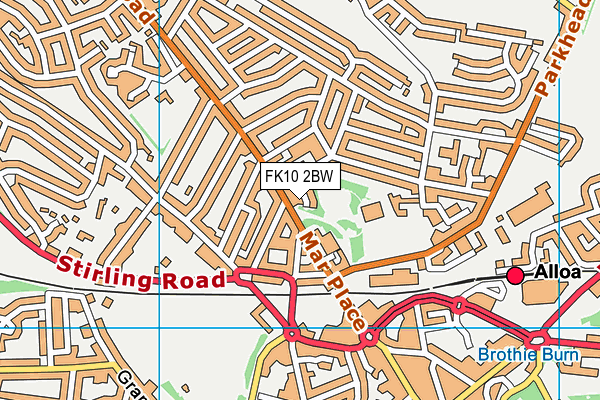 FK10 2BW map - OS VectorMap District (Ordnance Survey)