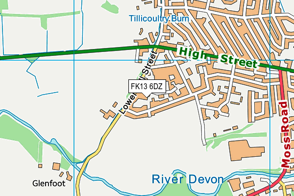 FK13 6DZ map - OS VectorMap District (Ordnance Survey)