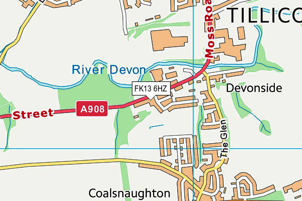 FK13 6HZ map - OS VectorMap District (Ordnance Survey)