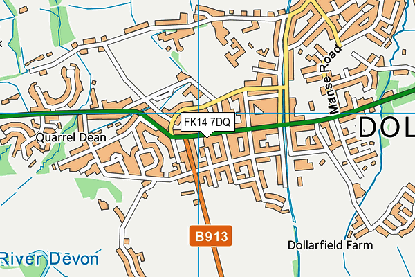 FK14 7DQ map - OS VectorMap District (Ordnance Survey)