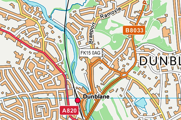 FK15 0AG map - OS VectorMap District (Ordnance Survey)