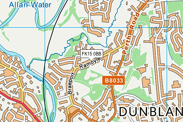 FK15 0BB map - OS VectorMap District (Ordnance Survey)