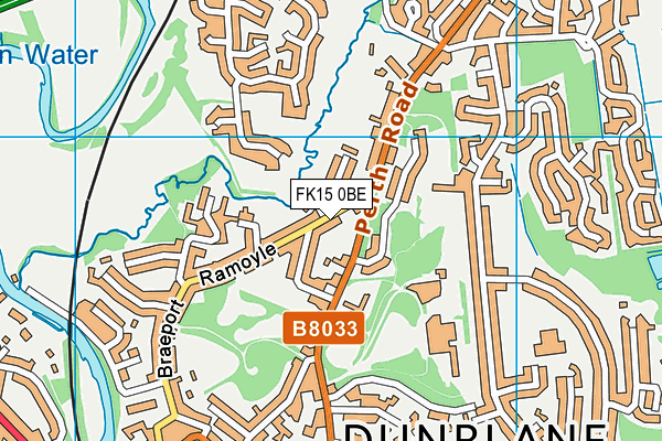 FK15 0BE map - OS VectorMap District (Ordnance Survey)