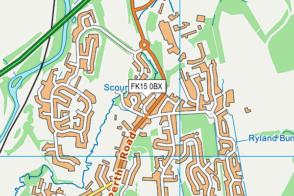 FK15 0BX map - OS VectorMap District (Ordnance Survey)