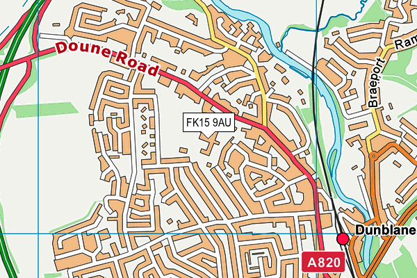 FK15 9AU map - OS VectorMap District (Ordnance Survey) FK15 9AU map - OS VectorMap District (Ordnance Survey)
