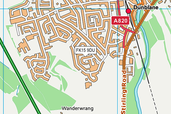 FK15 9DU map - OS VectorMap District (Ordnance Survey)