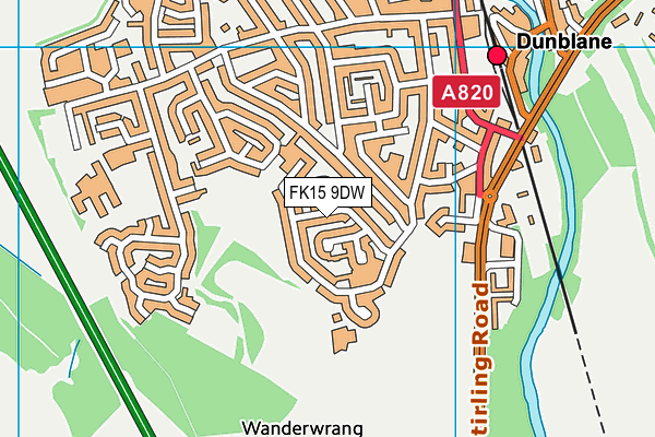 FK15 9DW map - OS VectorMap District (Ordnance Survey) FK15 9DW map - OS VectorMap District (Ordnance Survey)