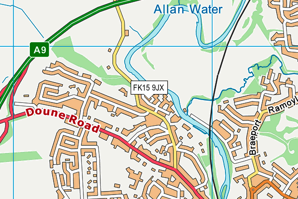 FK15 9JX map - OS VectorMap District (Ordnance Survey)