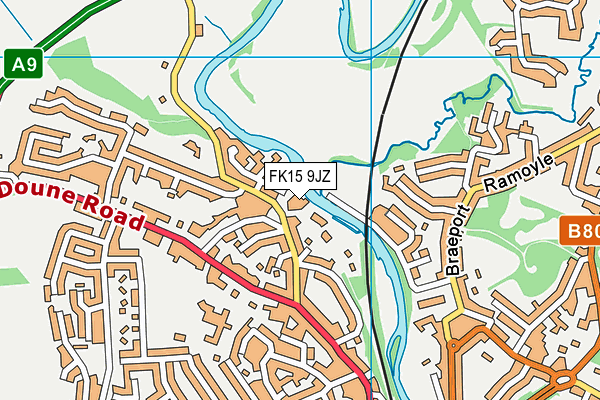 FK15 9JZ map - OS VectorMap District (Ordnance Survey) FK15 9JZ map - OS VectorMap District (Ordnance Survey)