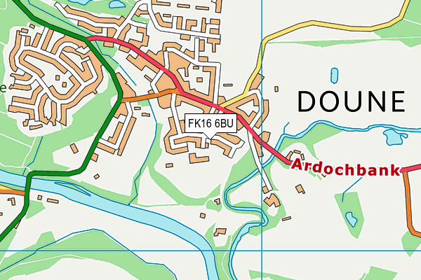FK16 6BU map - OS VectorMap District (Ordnance Survey)