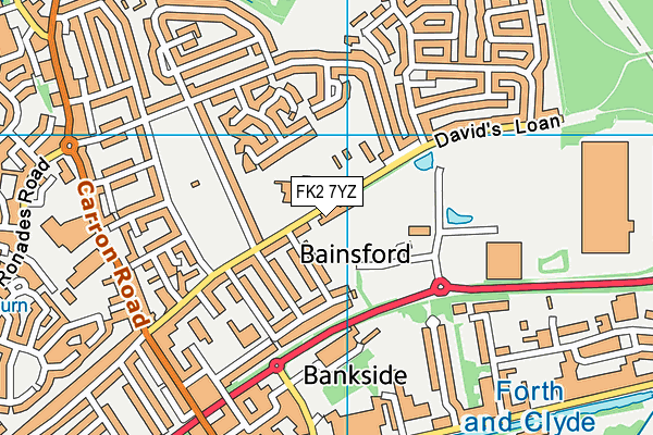 FK2 7YZ map - OS VectorMap District (Ordnance Survey) FK2 7YZ map - OS VectorMap District (Ordnance Survey)